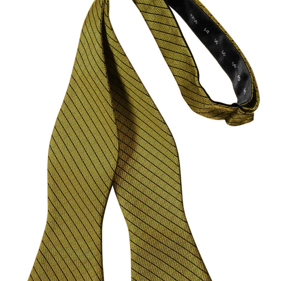 Gold Diamond Grid Pattern Self-Tie Bow Tie