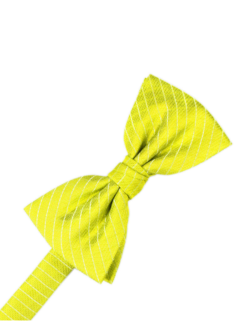 Lemon Diamond Grid Pattern Formal Bow Tie