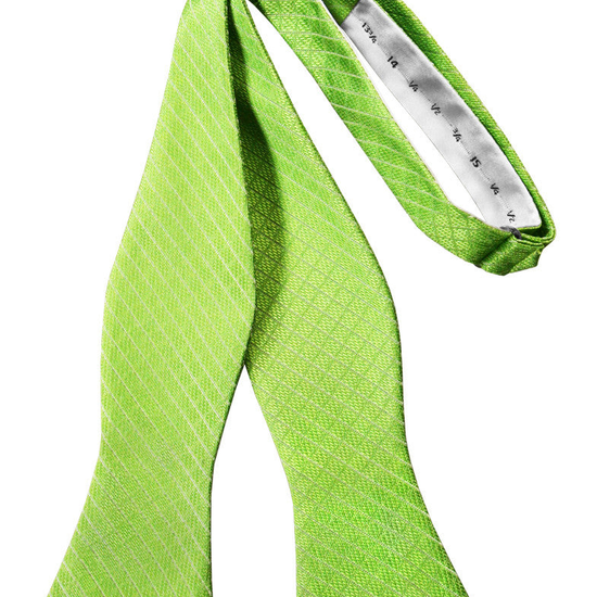 Lime Diamond Grid Pattern Self-Tie Bow Tie