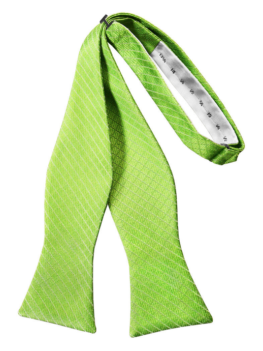 Lime Diamond Grid Pattern Self-Tie Bow Tie