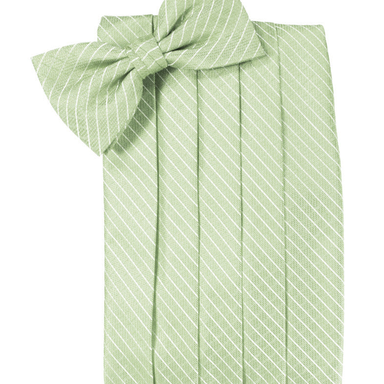 Mint Green Diamond Grid Pattern Cummerbund Set