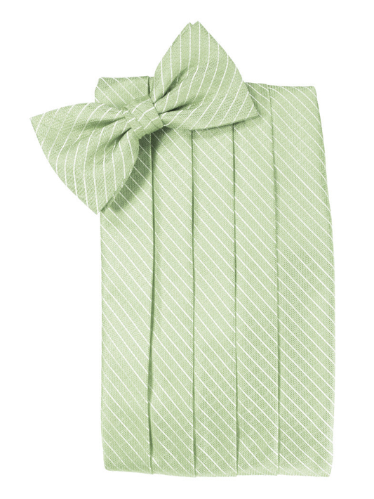 Mint Green Diamond Grid Pattern Cummerbund Set