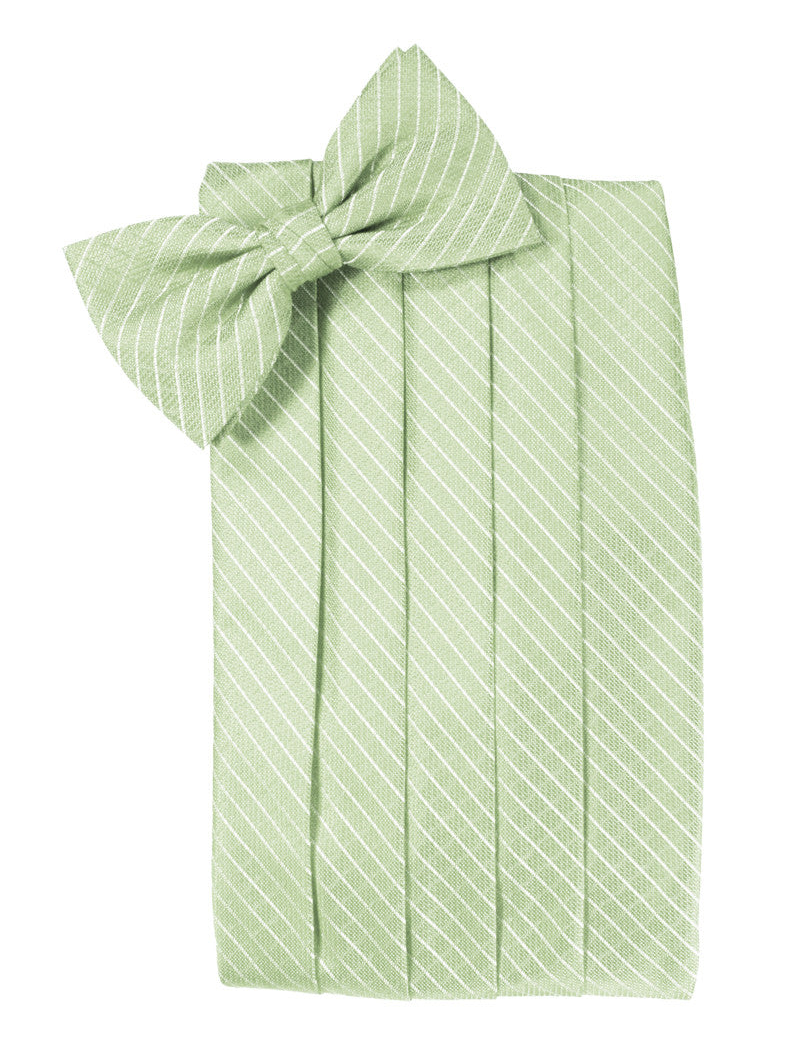 Mint Green Diamond Grid Pattern Cummerbund Set