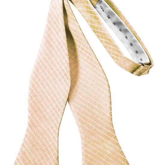 Peach Diamond Grid Pattern Self-Tie Bow Tie