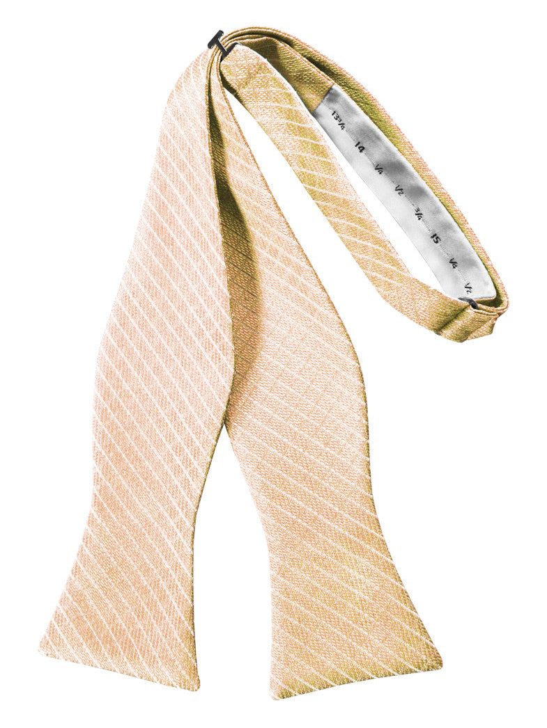 Peach Diamond Grid Pattern Self-Tie Bow Tie