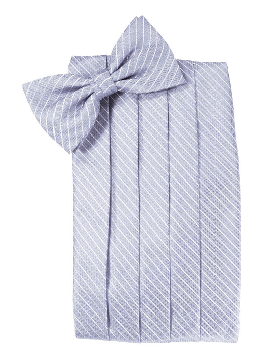 Periwinkle Diamond Grid Pattern Cummerbund Set