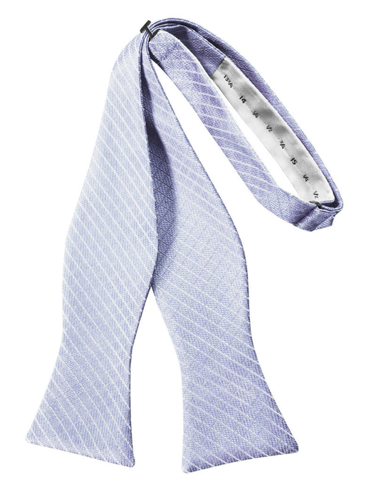 Periwinkle Diamond Grid Pattern Self-Tie Bow Tie