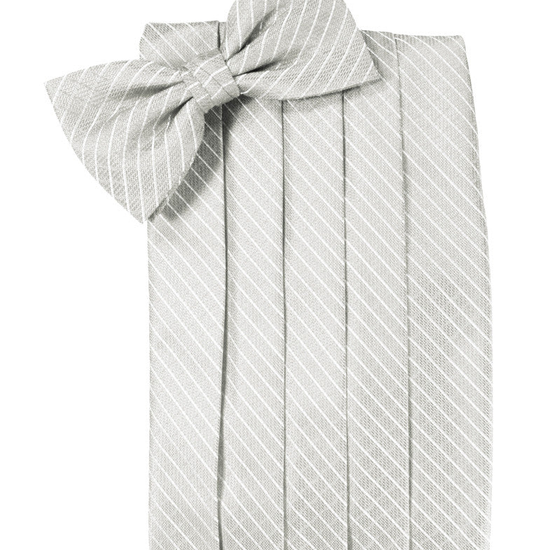 Platinum Diamond Grid Pattern Cummerbund Set