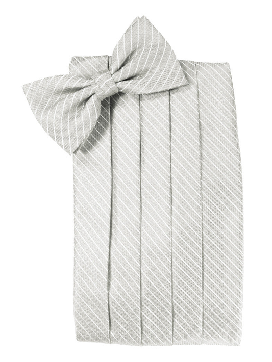 Platinum Diamond Grid Pattern Cummerbund Set