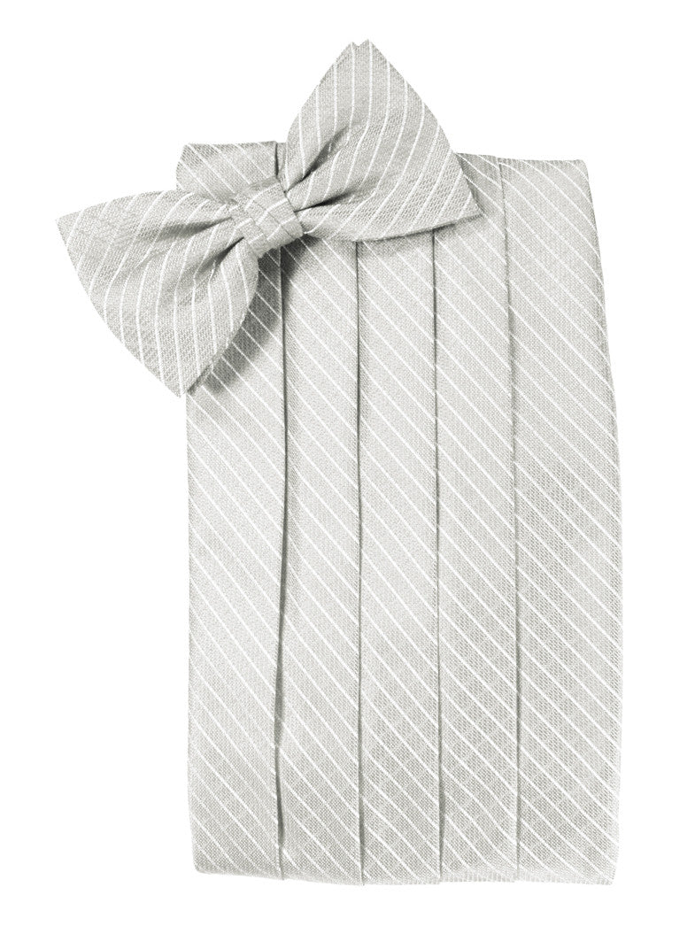 Platinum Diamond Grid Pattern Cummerbund Set