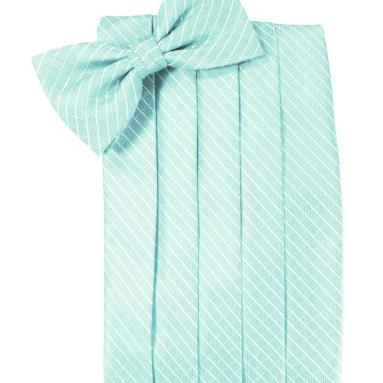 Pool Blue Diamond Grid Pattern Cummerbund Set