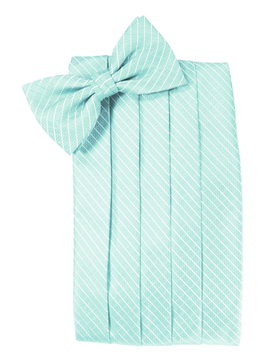 Pool Blue Diamond Grid Pattern Cummerbund Set