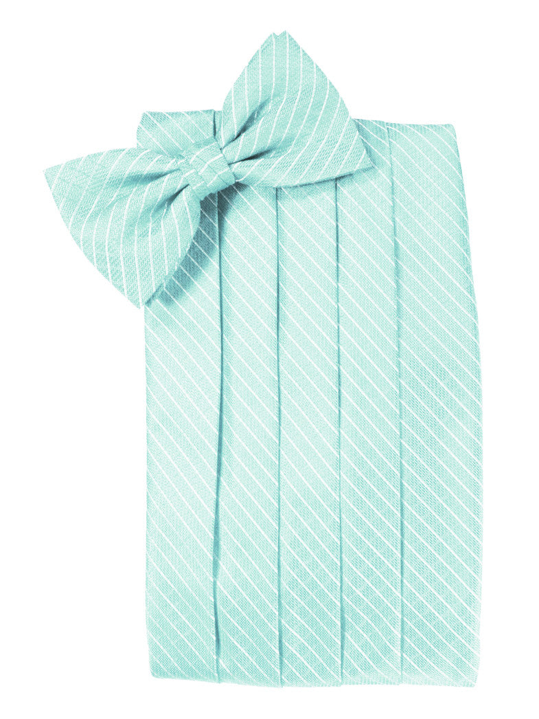 Pool Blue Diamond Grid Pattern Cummerbund Set