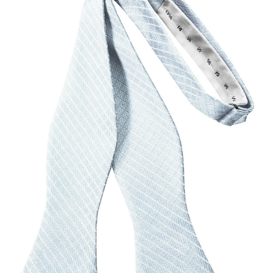 Powder Blue Diamond Grid Pattern Self-Tie Bow Tie