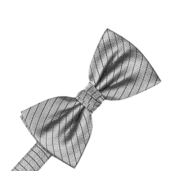 Silver Diamond Grid Pattern Formal Bow Tie