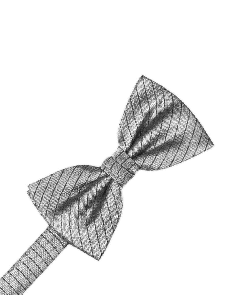 Silver Diamond Grid Pattern Formal Bow Tie