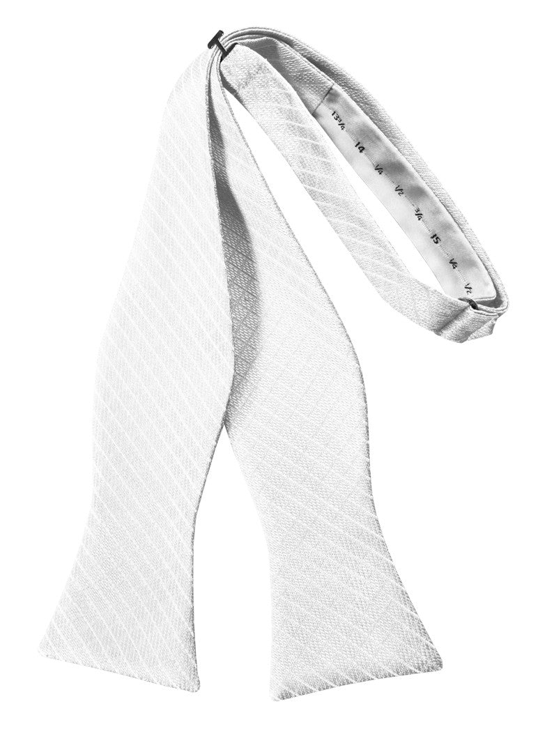 White Diamond Grid Pattern Self-Tie Bow Tie