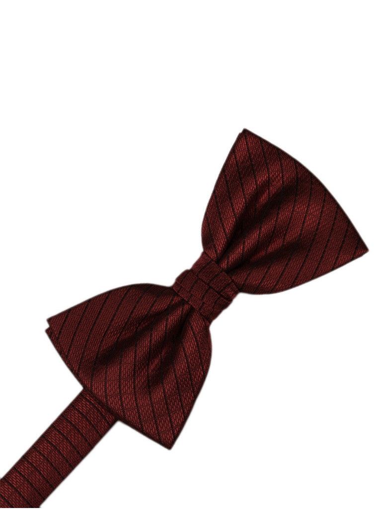 Wine Diamond Grid Pattern Formal Bow Tie