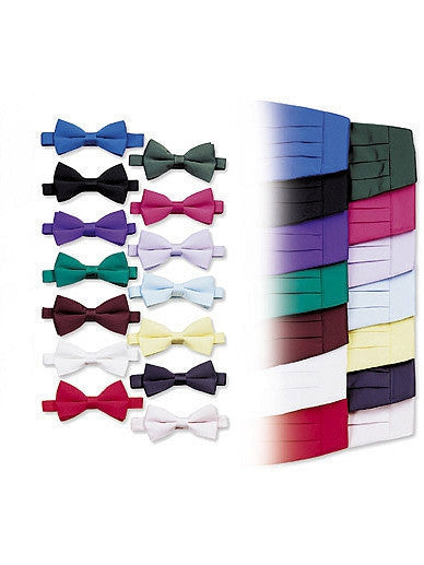 Poly/Satin Cummerbund and Bow Tie Set - Coral