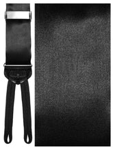 Load image into Gallery viewer, Solid Black Silk 100% Silk Formal Suspenders (Black)
