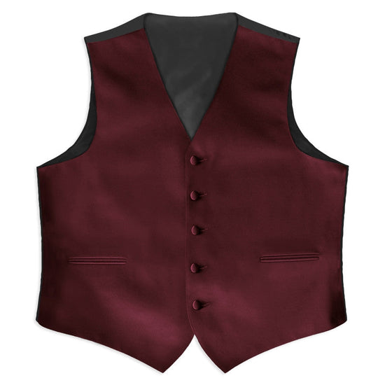 Burgundy Poly Satin Tuxedo Vest  (105V-45) (5X-Large (62-64))
