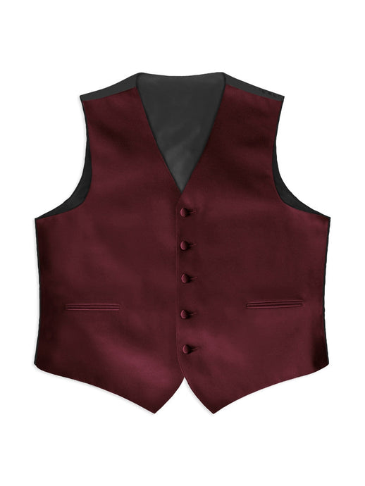Burgundy Poly Satin Tuxedo Vest  (105V-45) (5X-Large (62-64))