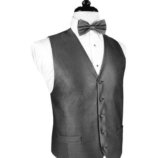 Asphalt Silk Weave Tuxedo Vest