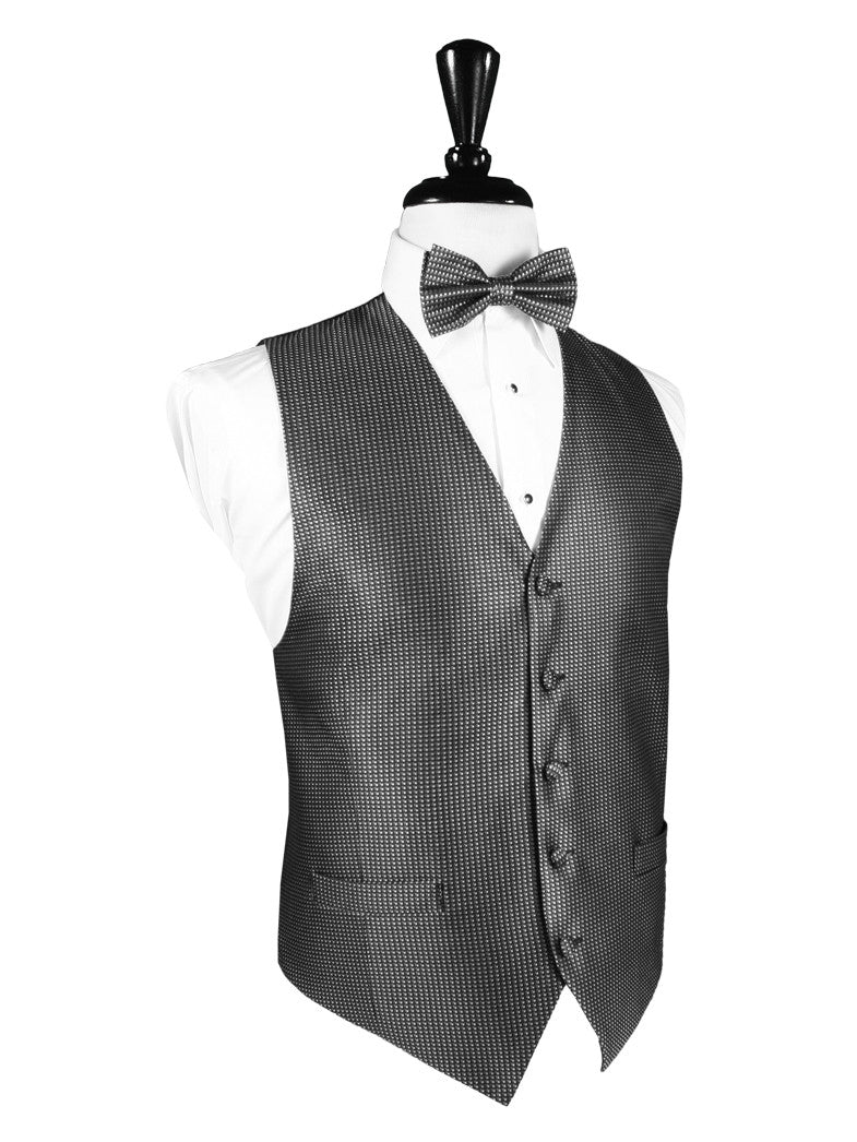 Asphalt Silk Weave Tuxedo Vest