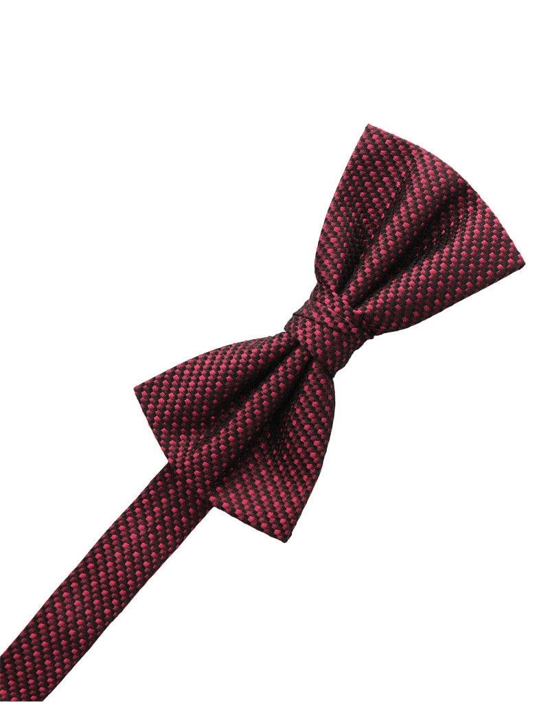 Wine Silk Weave Formal Bow Tie 
