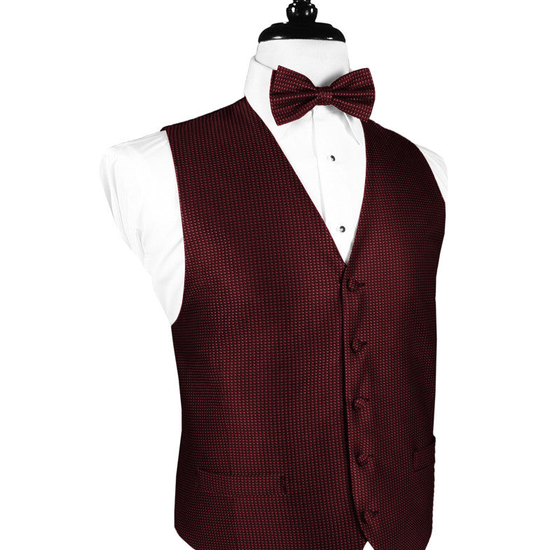 Wine Silk Weave Tuxedo Vest