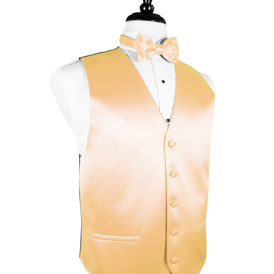 Apricot Premier Satin Tuxedo Vest