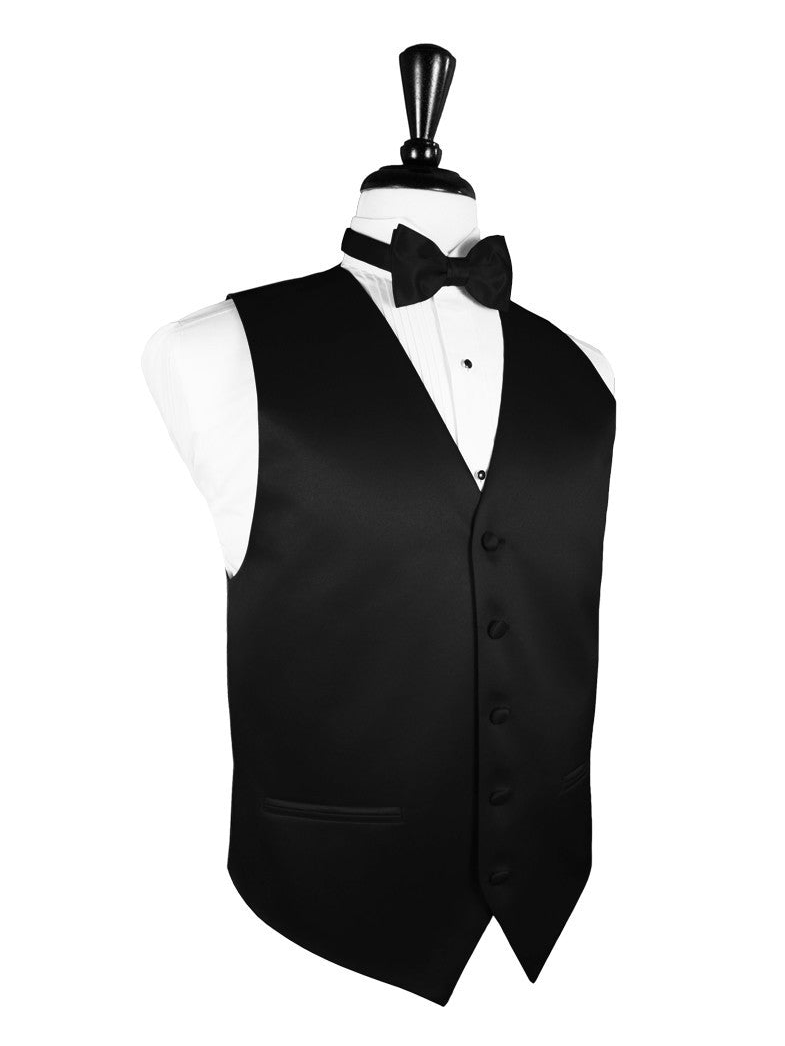 Black Color Tuxedo Vest | Premier Satin Fabric | On Sale Now! – Fine Tuxedos