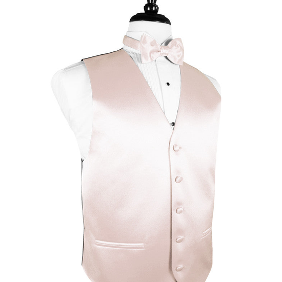 Blush Premier Satin Tuxedo Vest