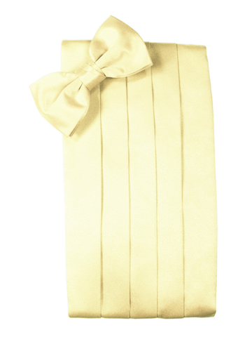 Canary Yellow  "Premier" Satin Cummerbund Set