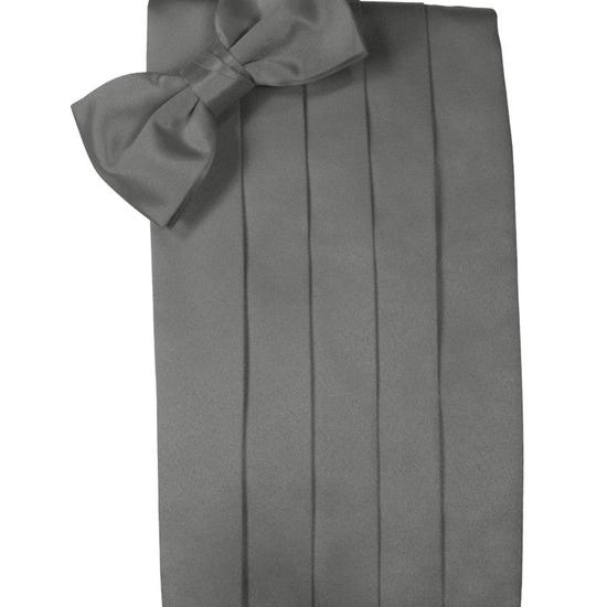 Charcoal "Premier" Satin Cummerbund Set