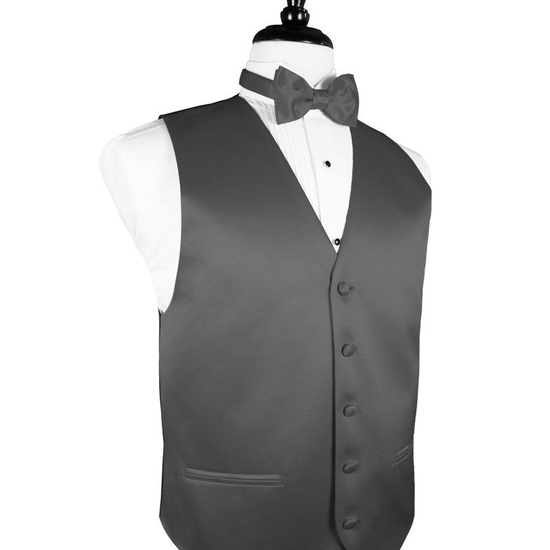 Charcoal "Premier" Satin Tuxedo Vest
