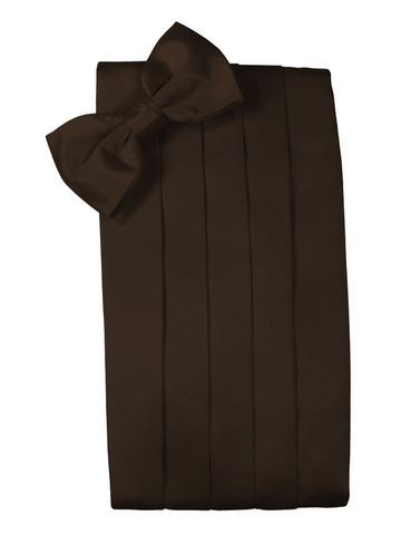Chocolate Brown "Premier" Satin Cummerbund Set