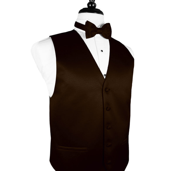 Chocolate "Premier" Satin Tuxedo Vest