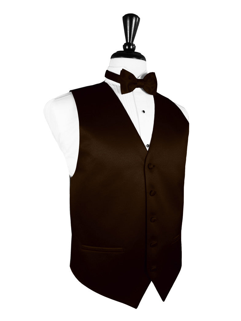 Chocolate "Premier" Satin Tuxedo Vest