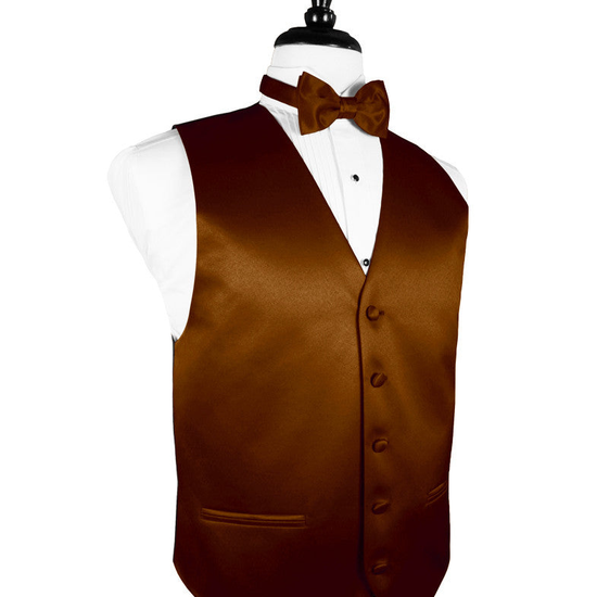 Cognac "Premier" Satin Tuxedo Vest