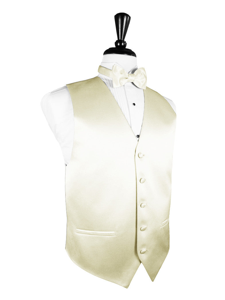 Ivory Tuxedo Vest | "Premier" Solid Satin | On Sale Now! – Fine Tuxedos