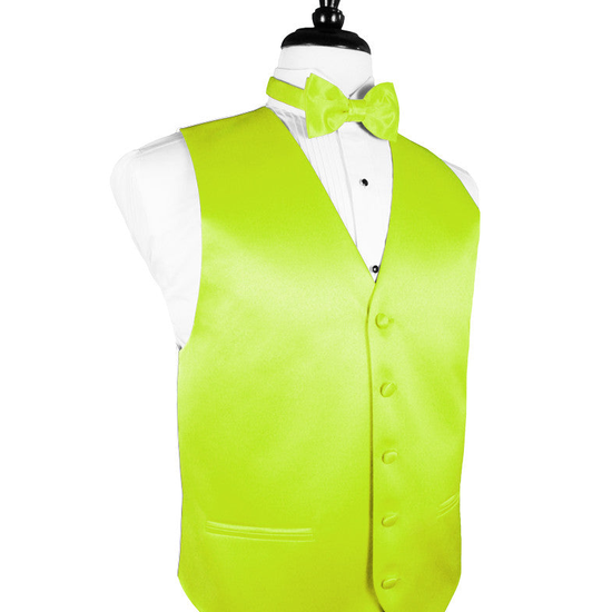 Lime Green "Premier" Satin Tuxedo Vest