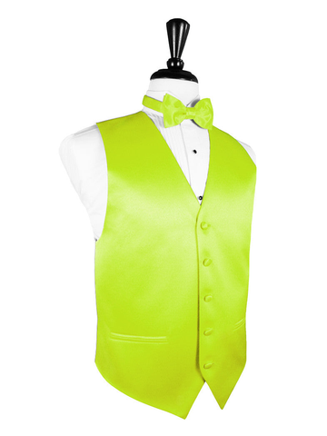 Lime Green "Premier" Satin Tuxedo Vest