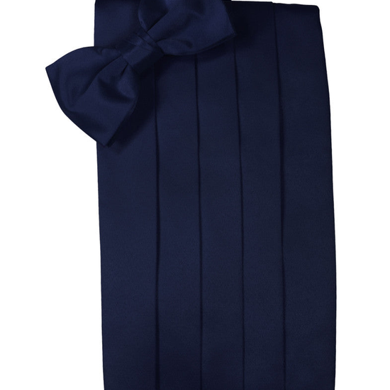 Marine Blue "Premier" Satin Cummerbund Set