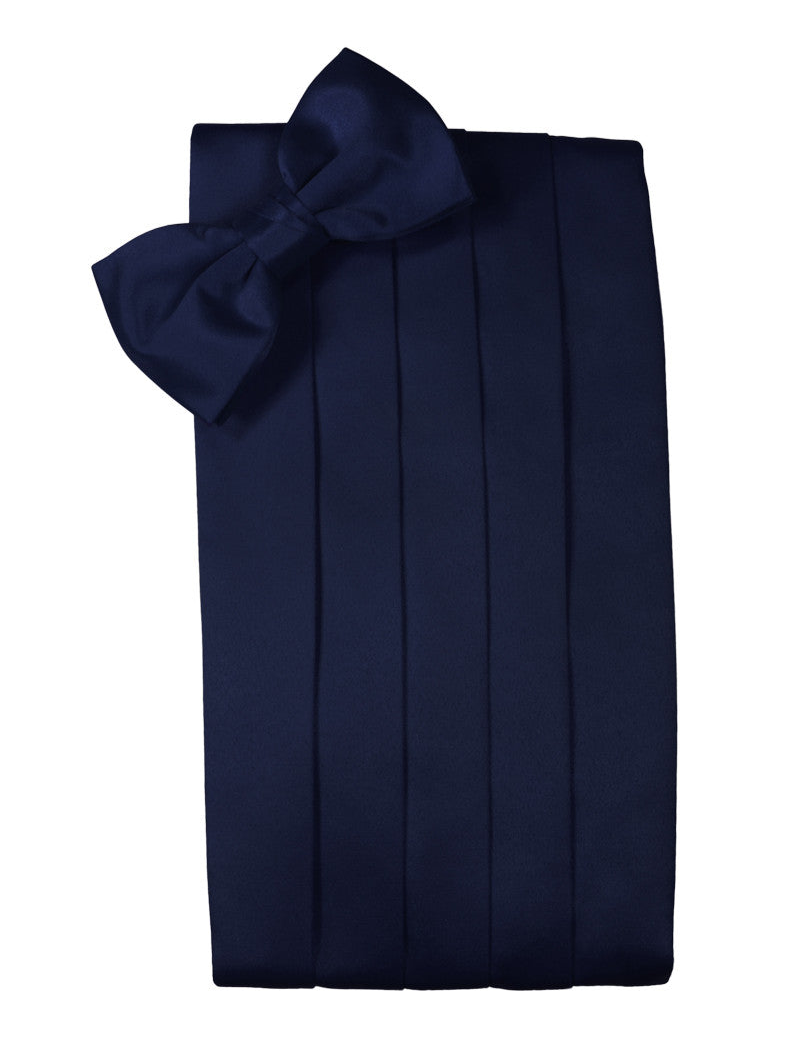 Marine Blue "Premier" Satin Cummerbund Set
