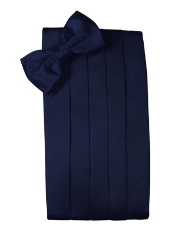 Marine Blue "Premier" Satin Cummerbund Set