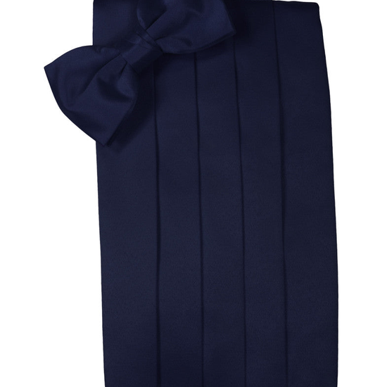 Midnight Blue Premier Satin Cummerbund Set