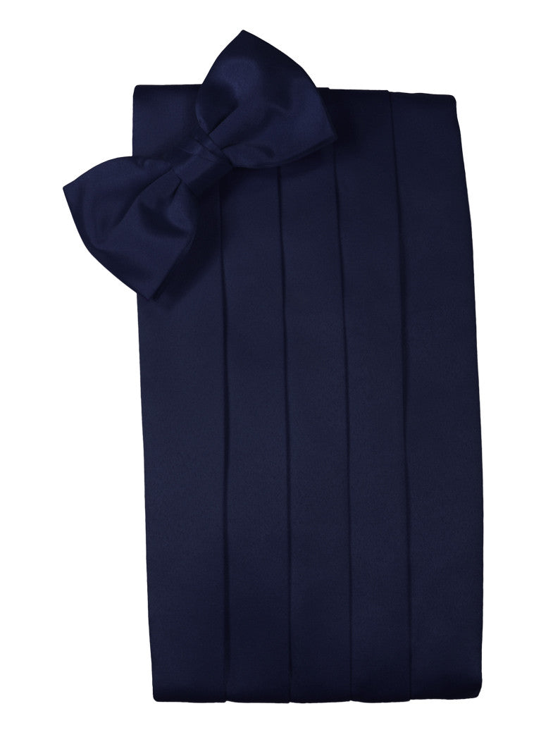 Midnight Blue Premier Satin Cummerbund Set