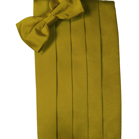 New Gold Premier Satin Cummerbund Set