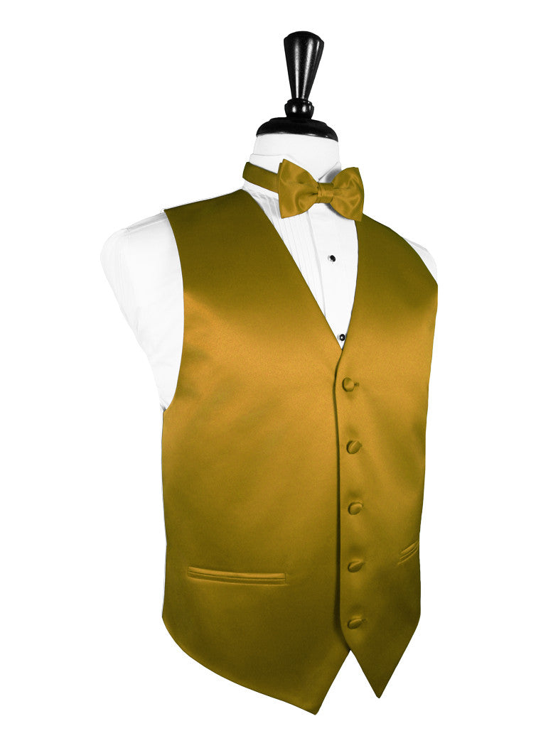 New Gold Premier Satin Tuxedo Vest